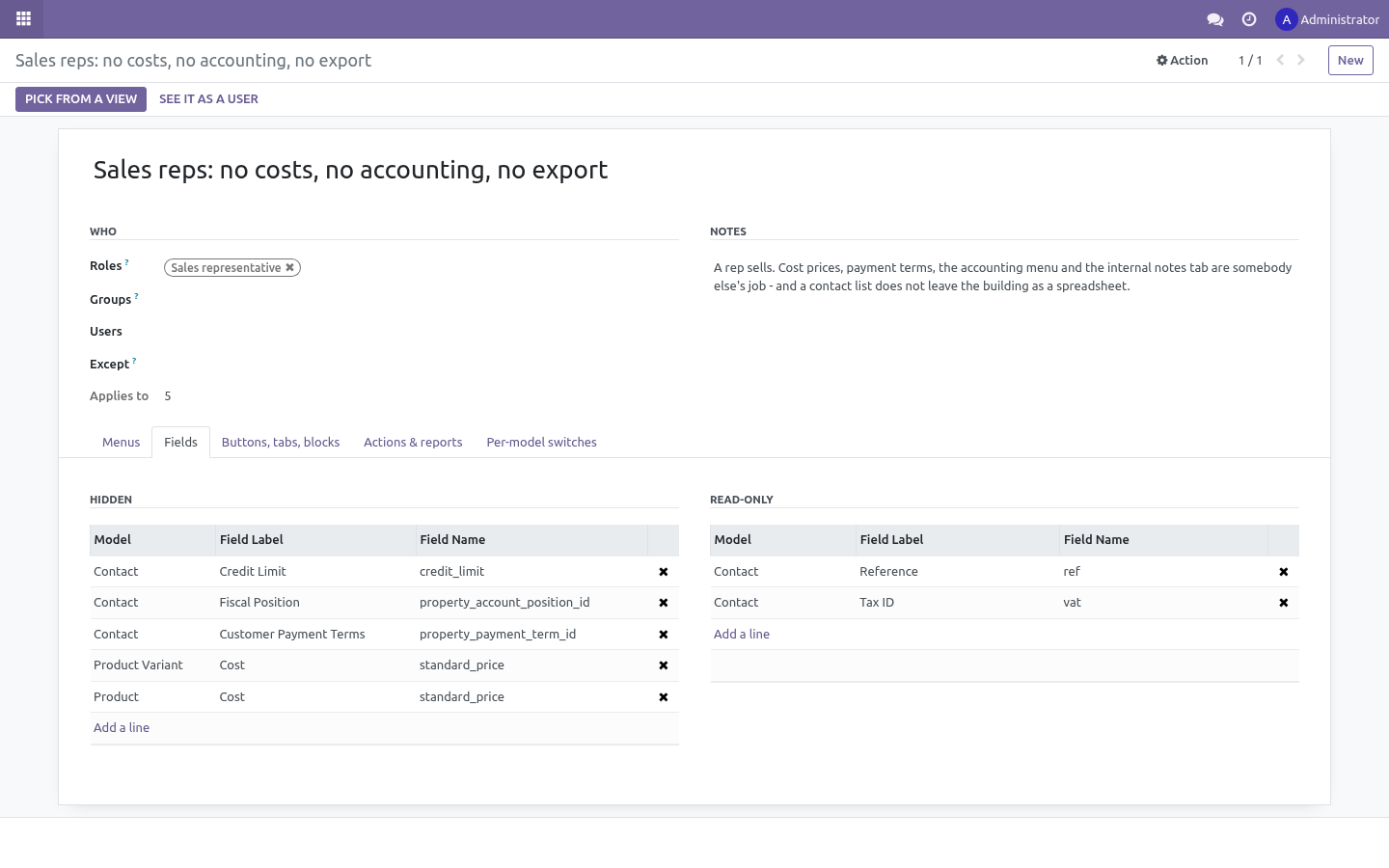 Hide rule - bambooforge_access_manager