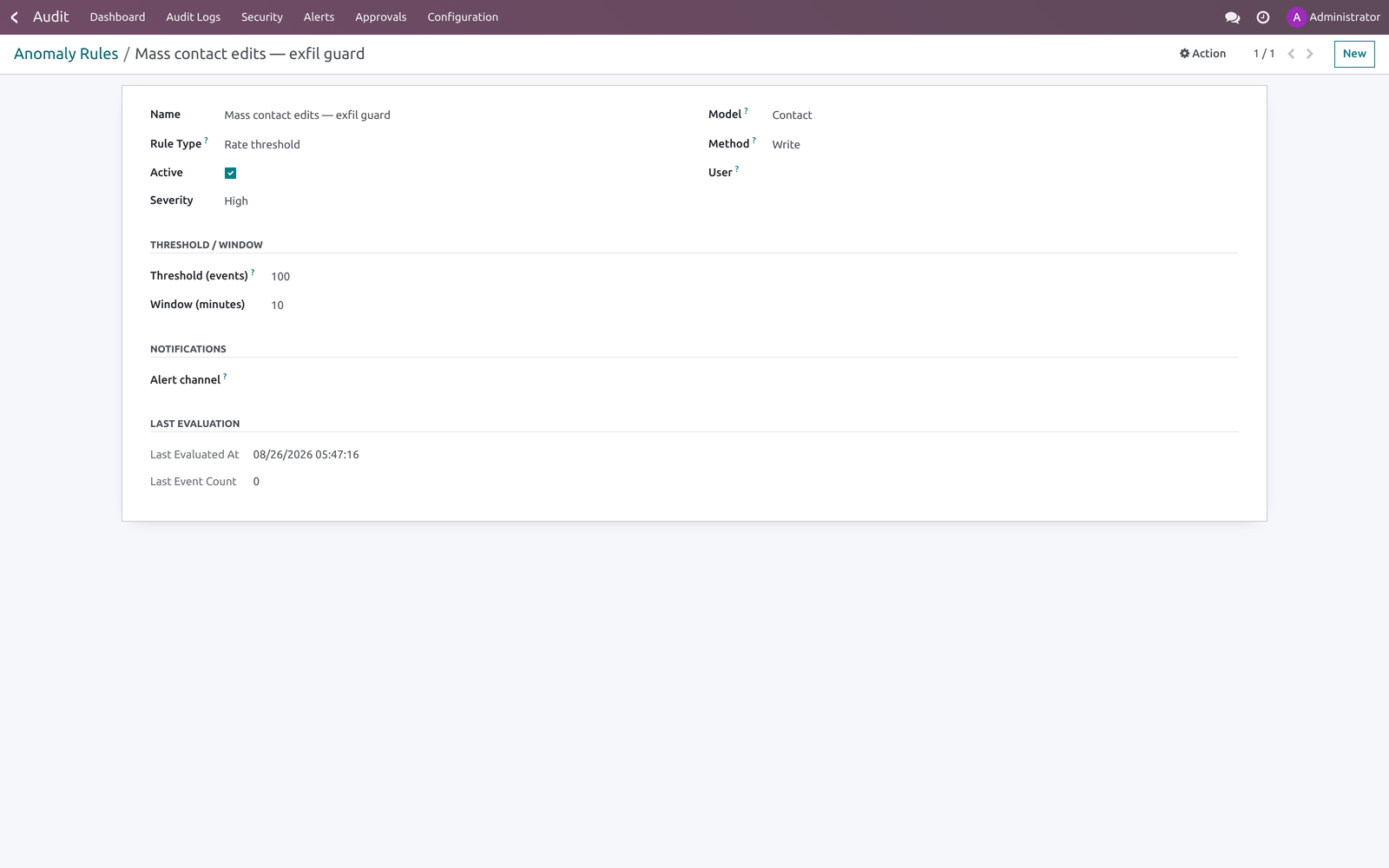 Anomaly rule form - bambooforge_audit_pro