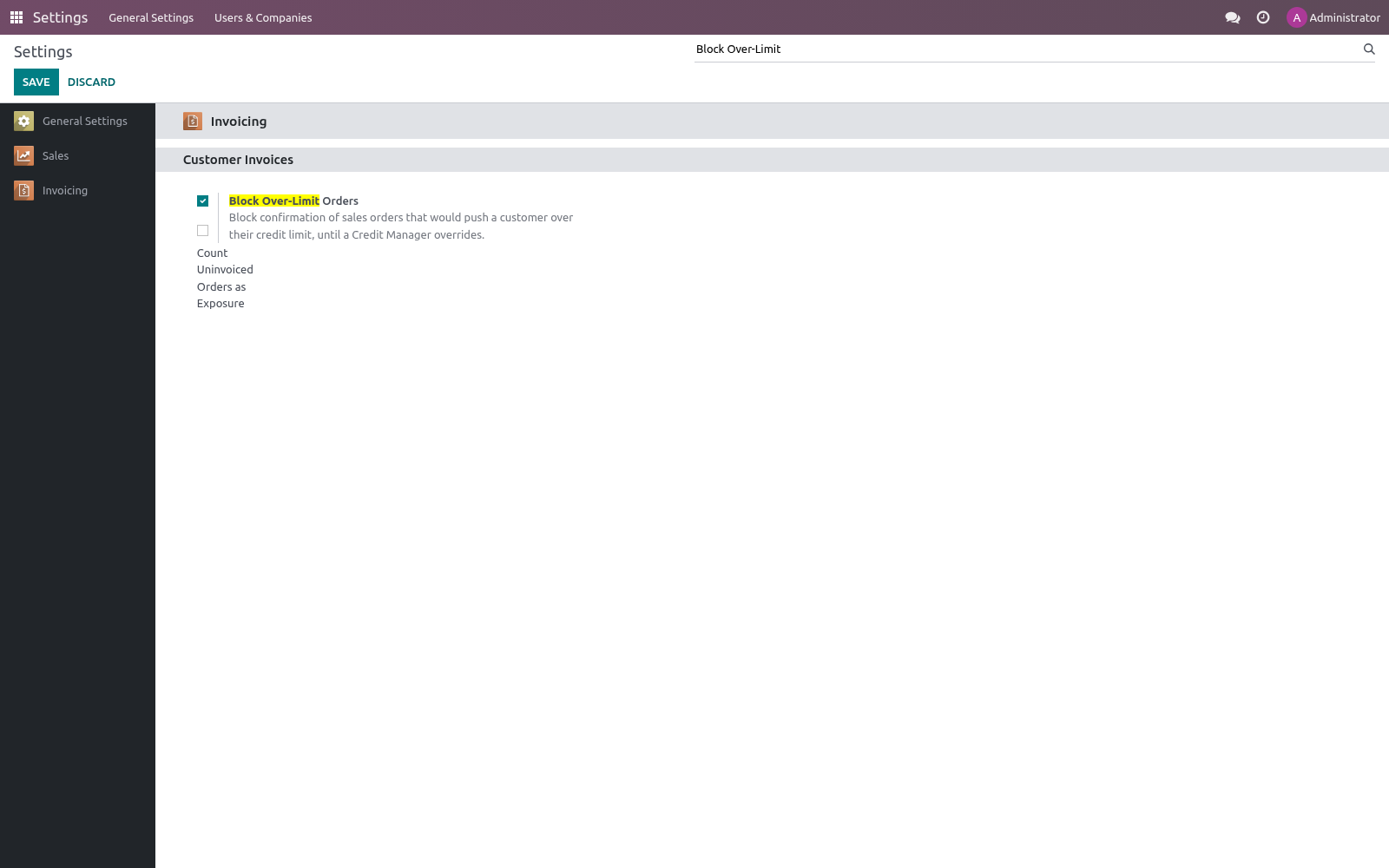 Settings - bambooforge_credit_limit