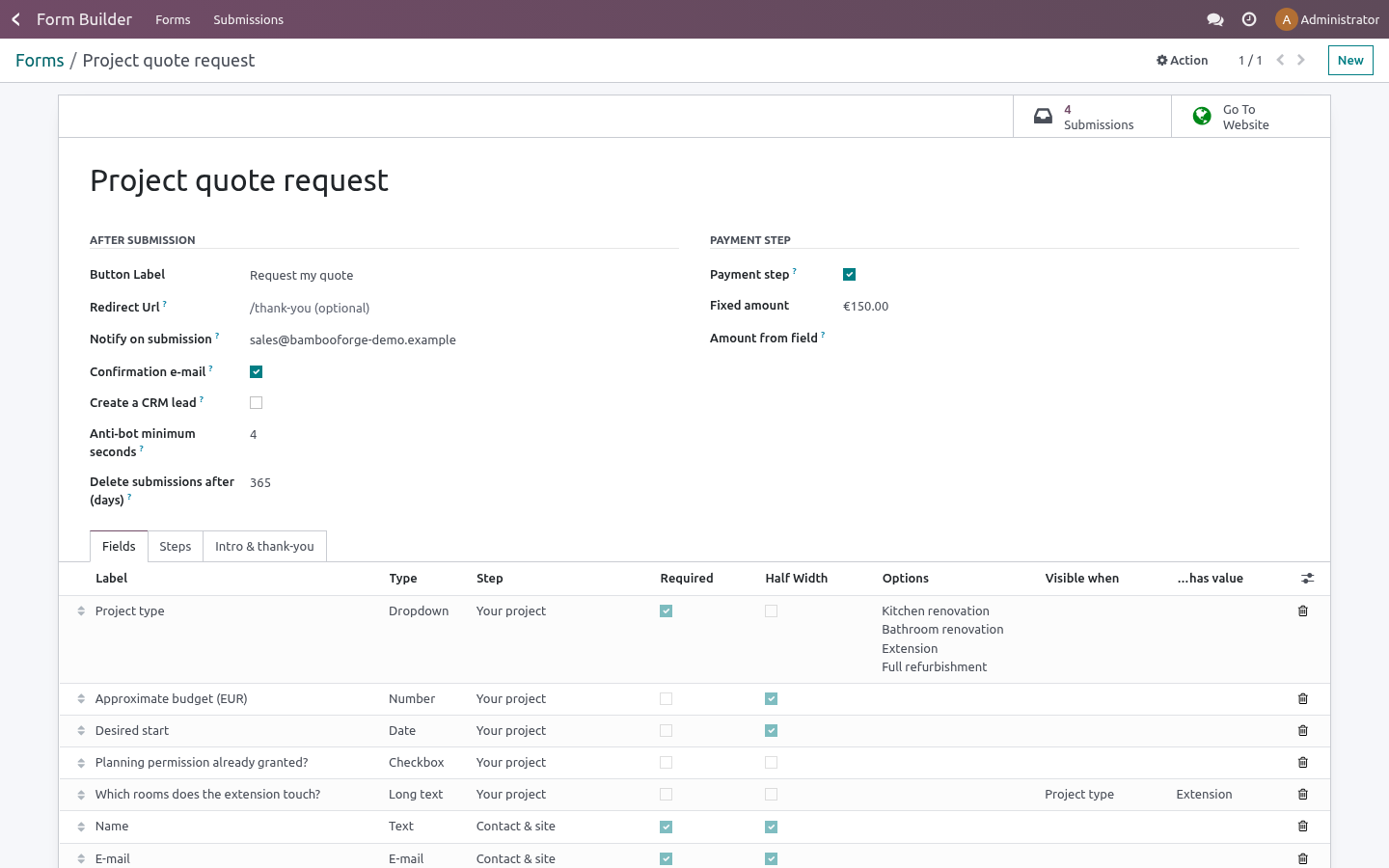 Form builder - bambooforge_form_builder