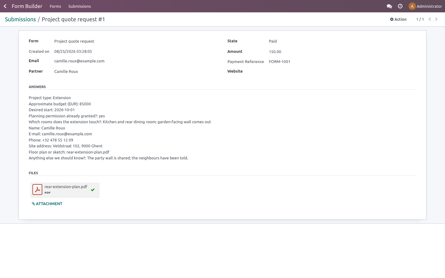 Form submission detail - bambooforge_form_builder