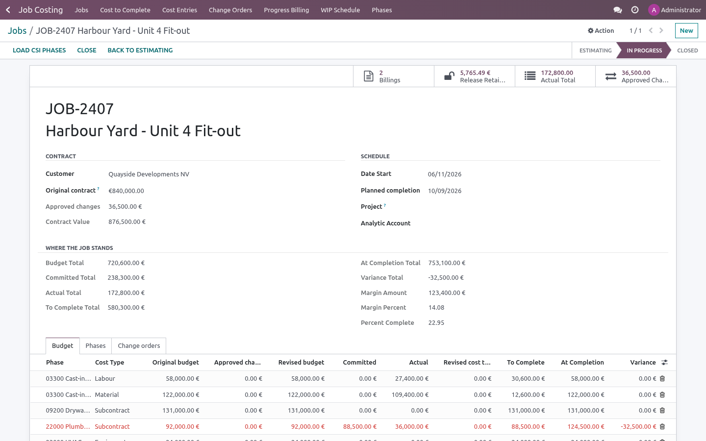 Job - bambooforge_job_costing