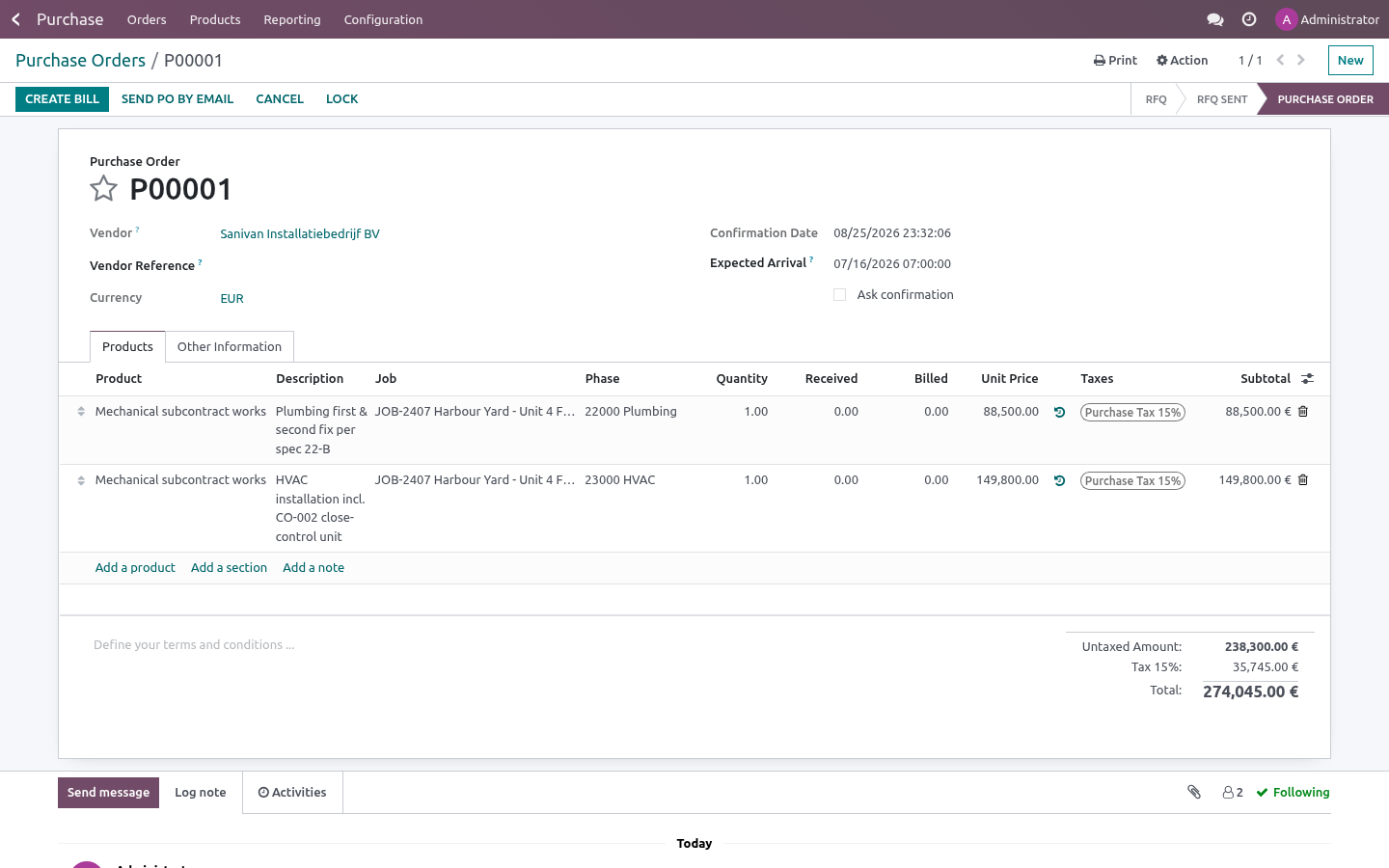Purchase - bambooforge_job_costing