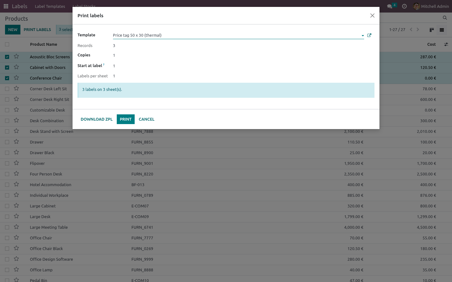 Print dialog - bambooforge_label_designer