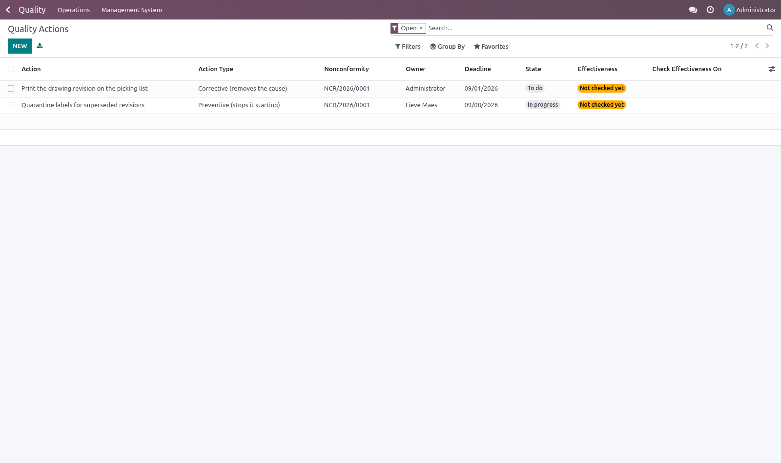 Actions - bambooforge_qms