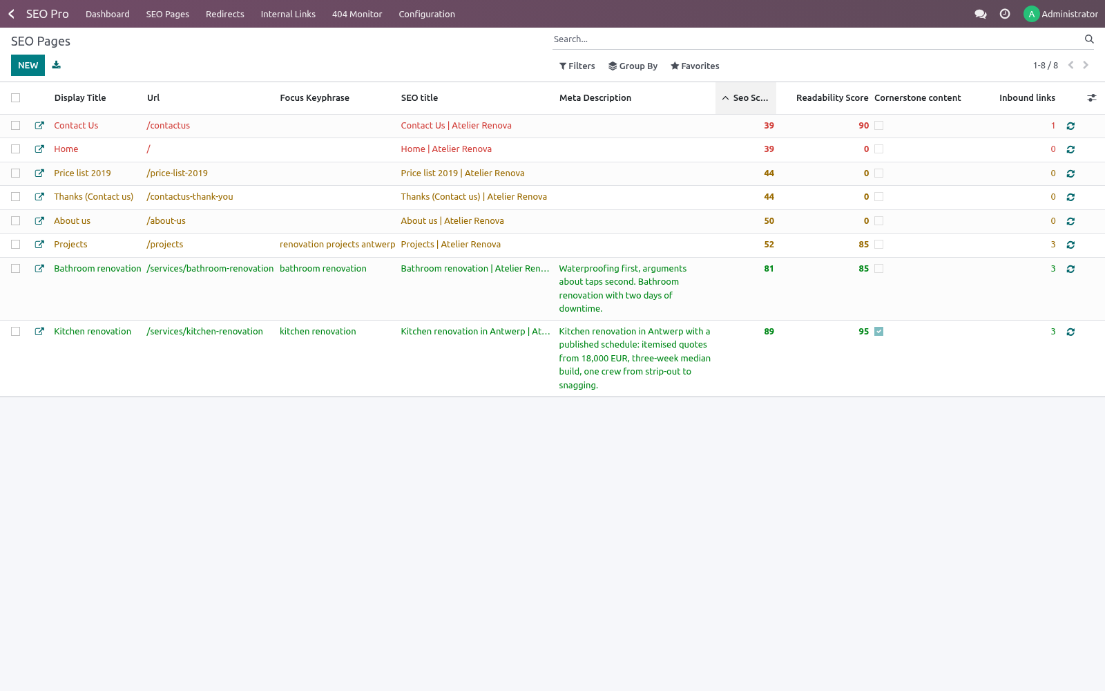 Bulk editor - bambooforge_seo_pro