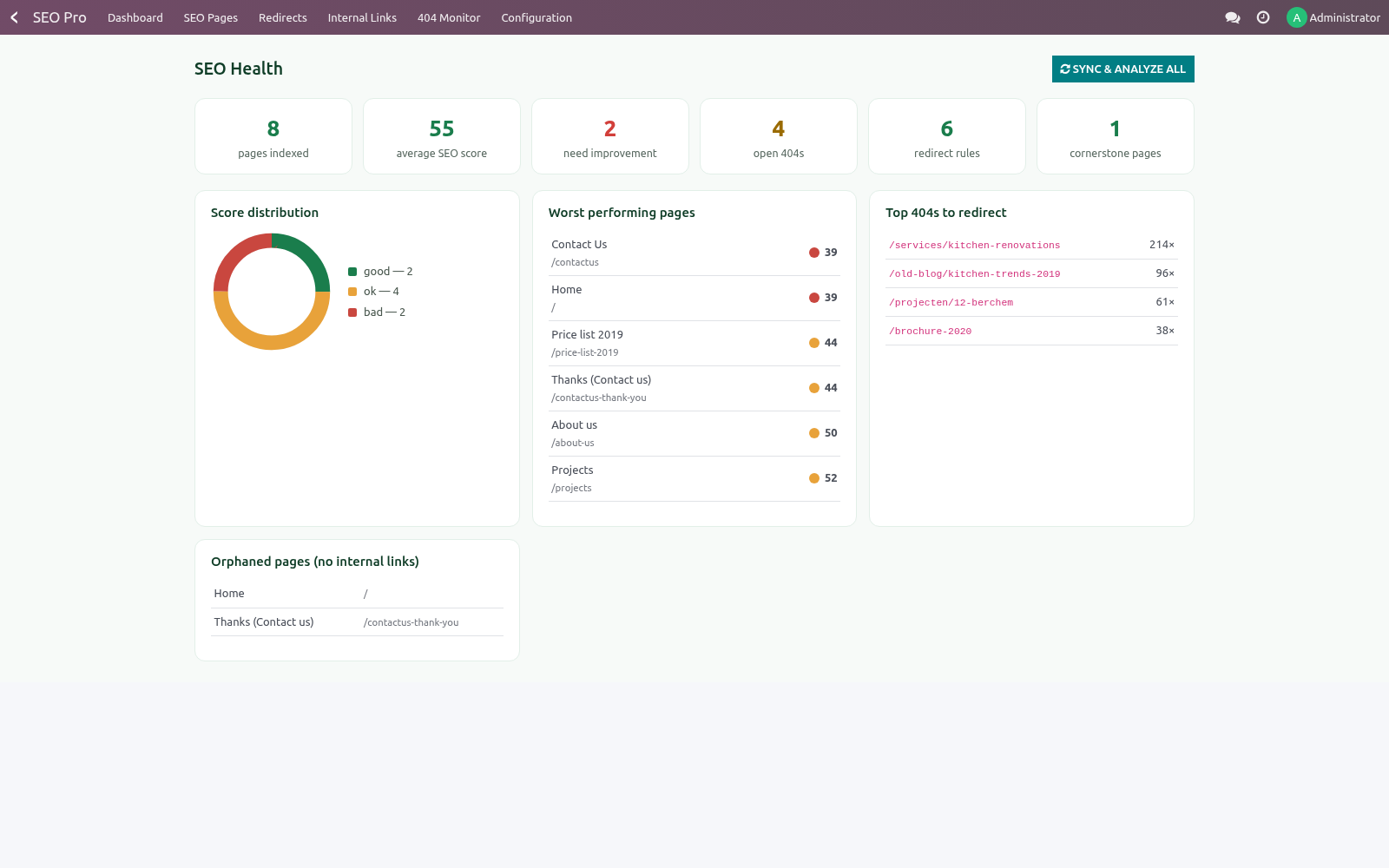 Seo dashboard - bambooforge_seo_pro