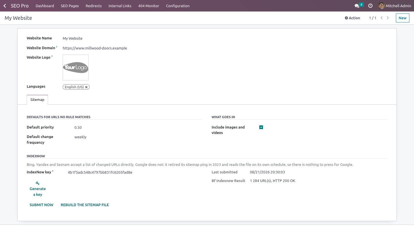 Settings - bambooforge_sitemap_pro