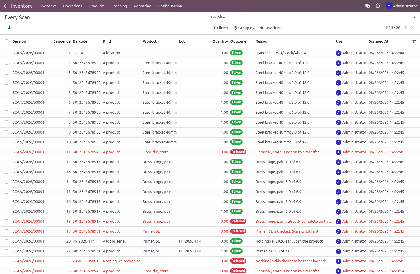 Log - bambooforge_wms_scan