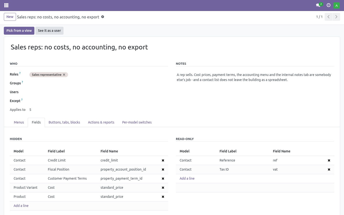 Hide rule - bambooforge_access_manager
