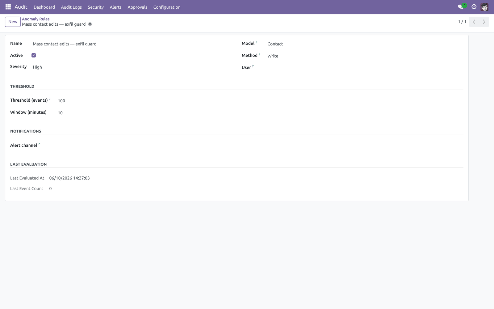 Anomaly rule form - bambooforge_audit_pro