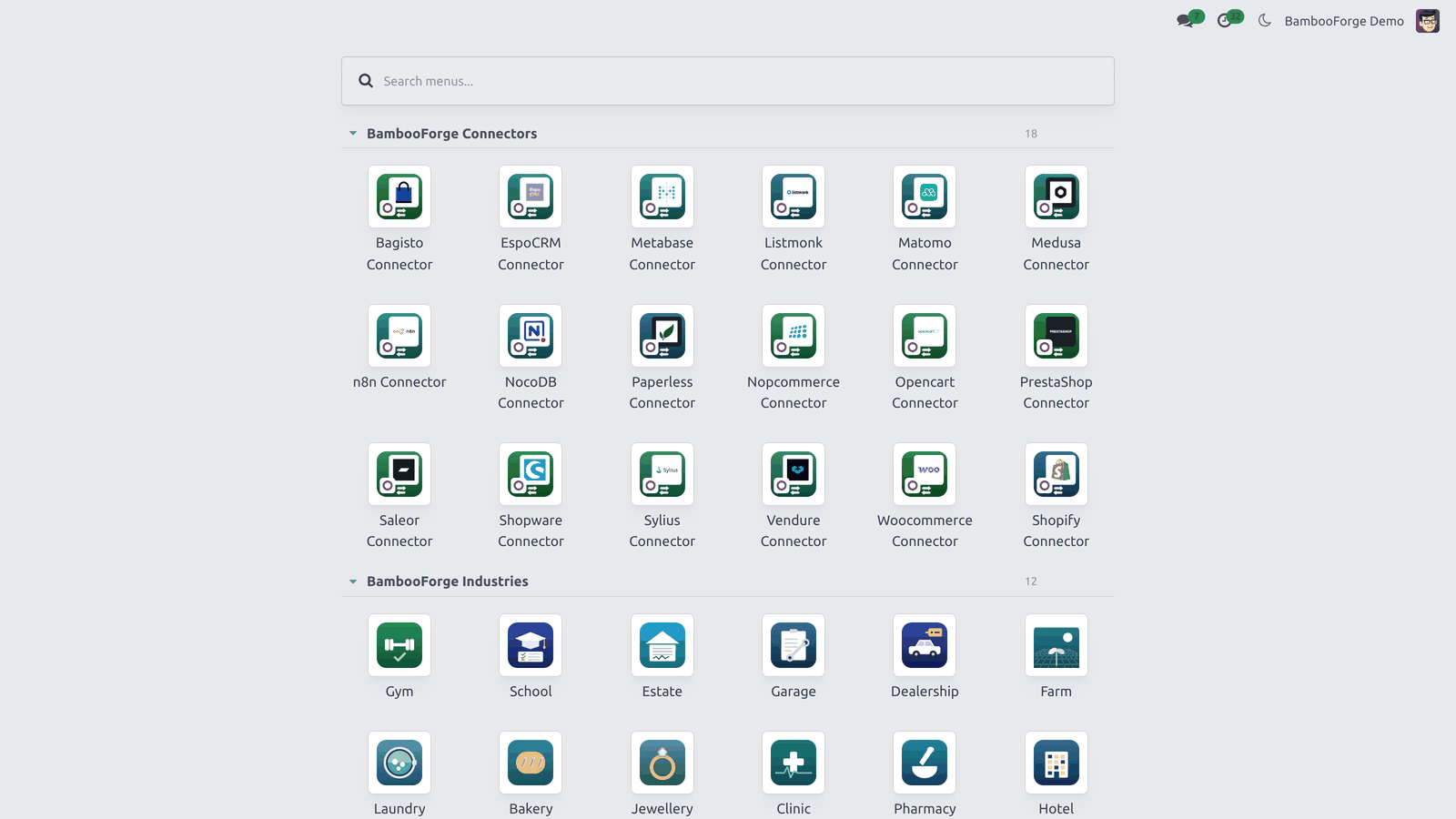 02 home menu - bambooforge_backend_theme_website