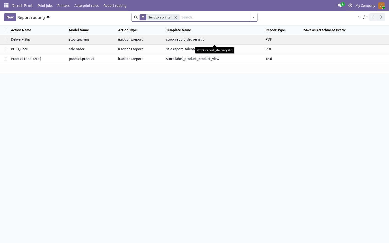 Report routing - bambooforge_direct_print