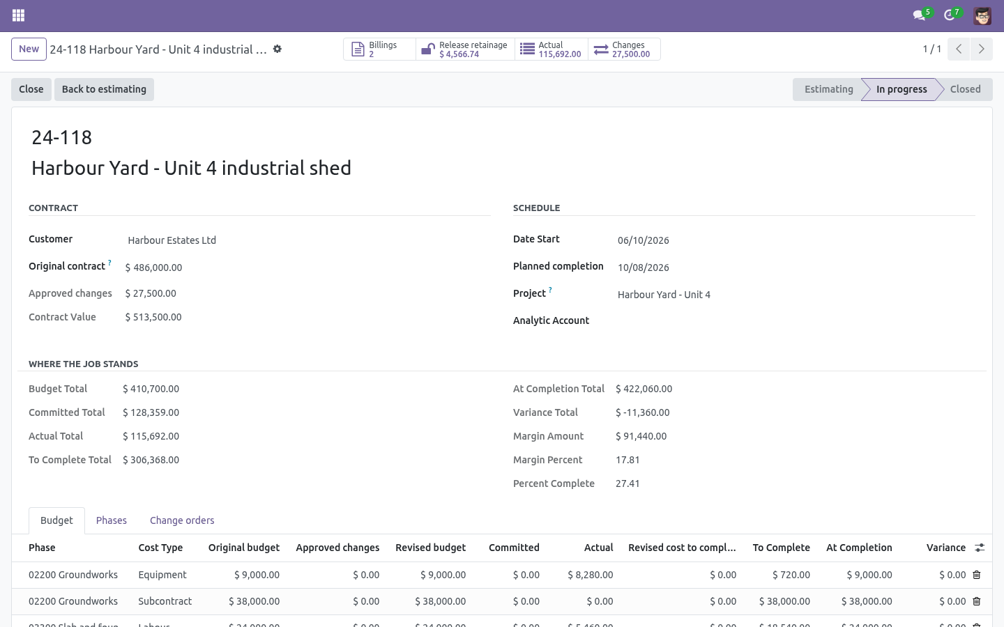 Job - bambooforge_job_costing
