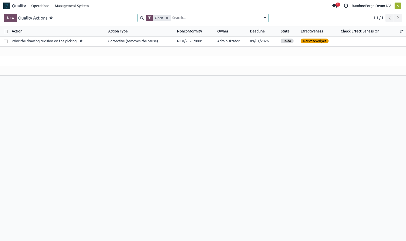 Actions - bambooforge_qms