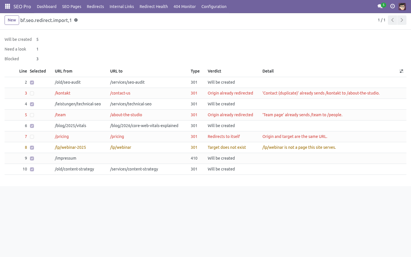 Import preview - bambooforge_redirect_pro