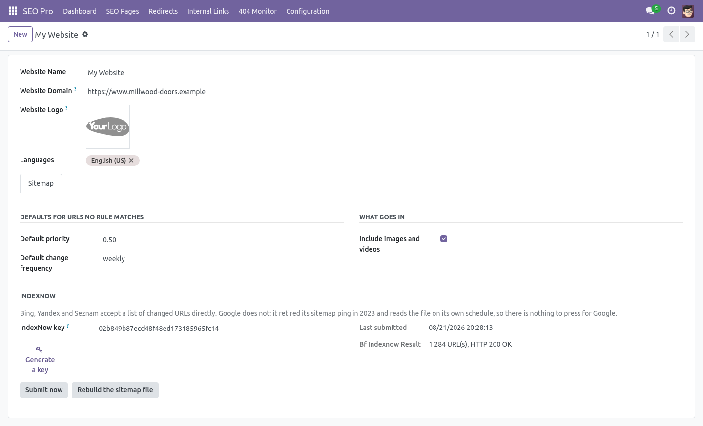 Settings - bambooforge_sitemap_pro