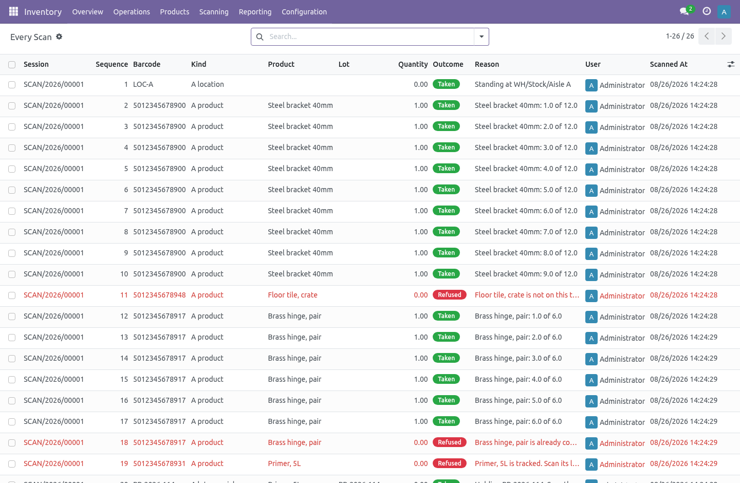 Log - bambooforge_wms_scan