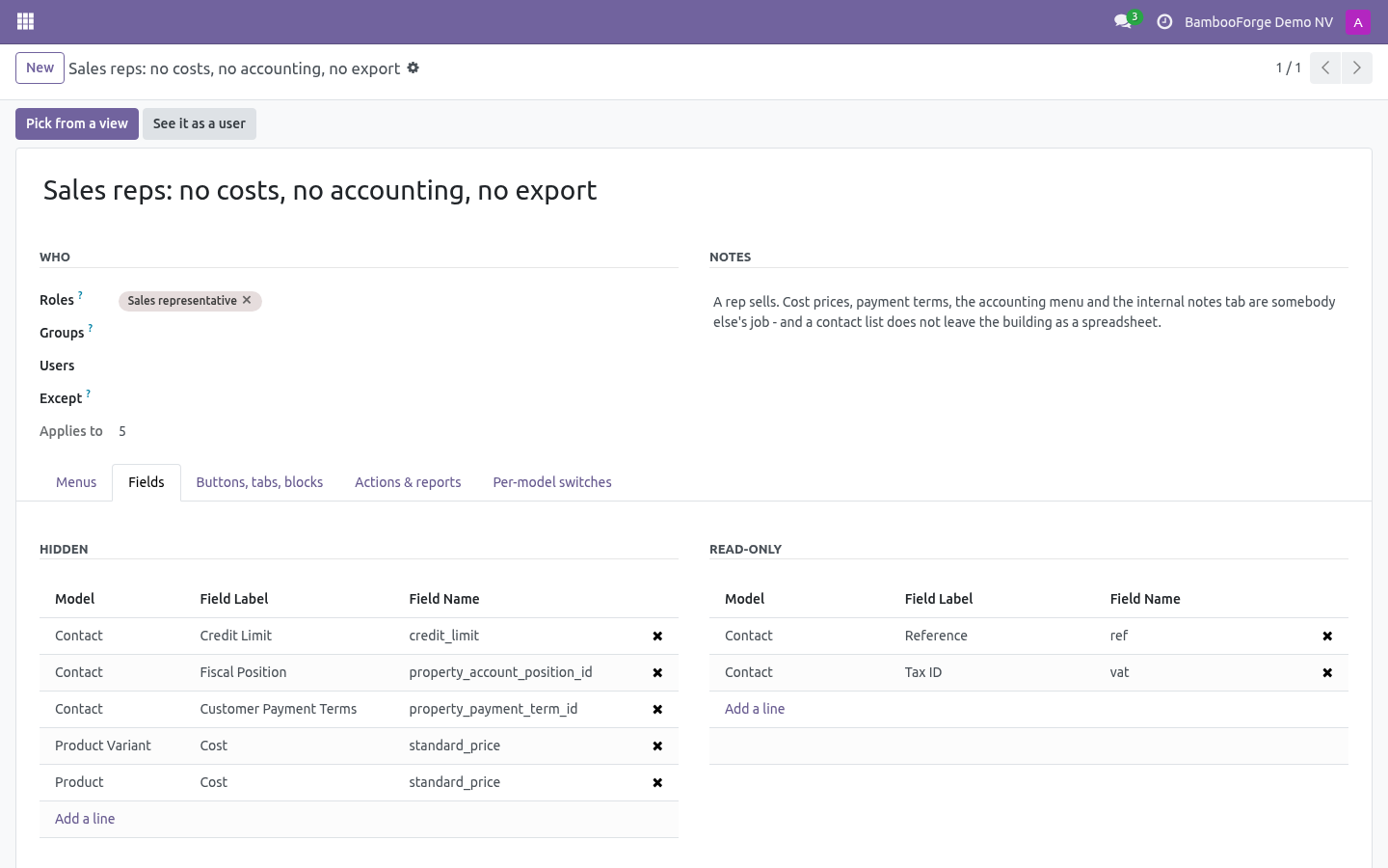 Hide rule - bambooforge_access_manager