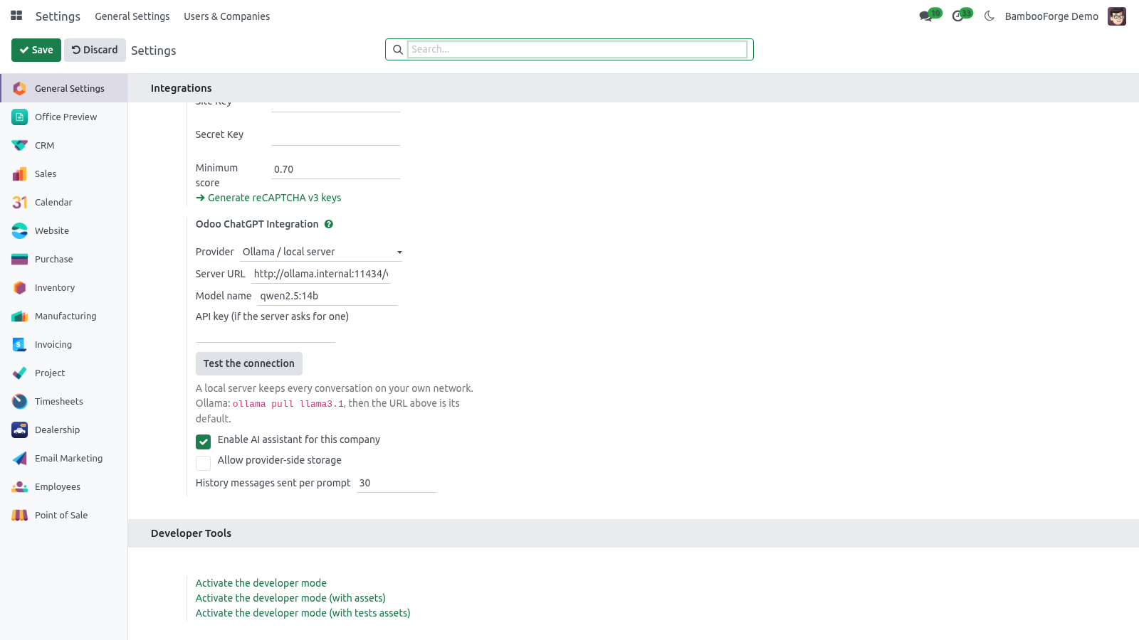 Local server - bambooforge_ai_assistant