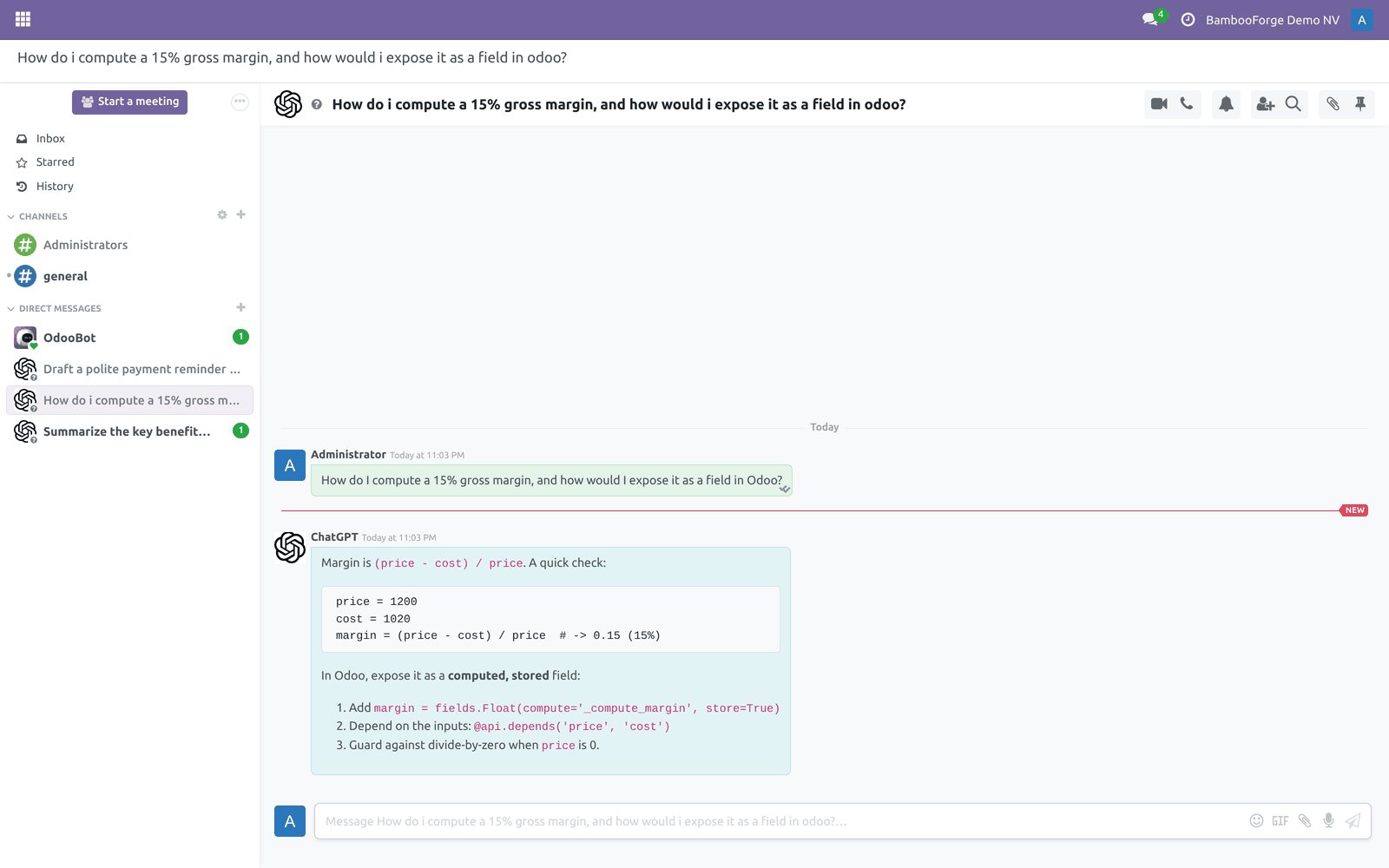 Shot format - bambooforge_ai_assistant