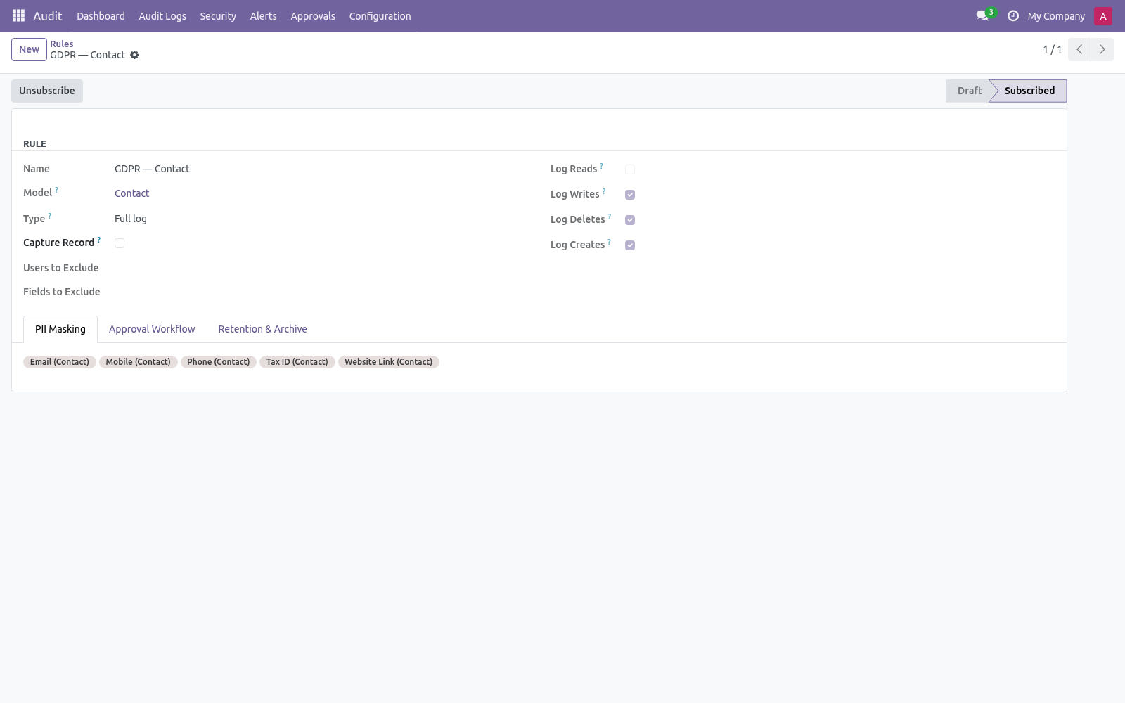 Rule form - bambooforge_audit_pro