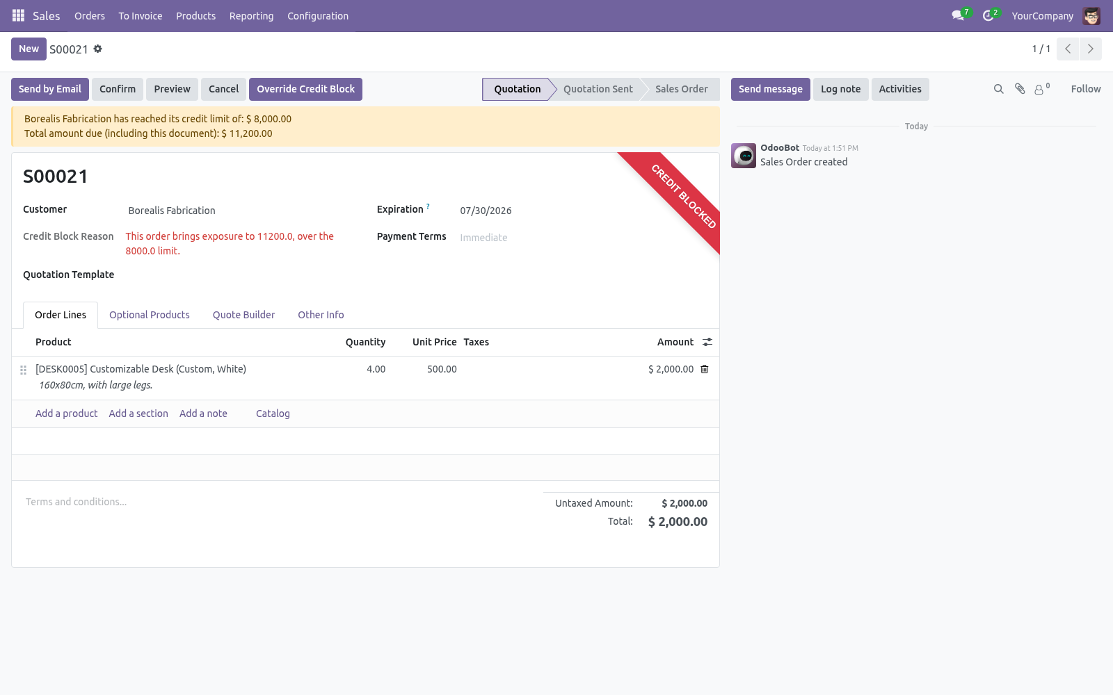Order blocked - bambooforge_credit_limit