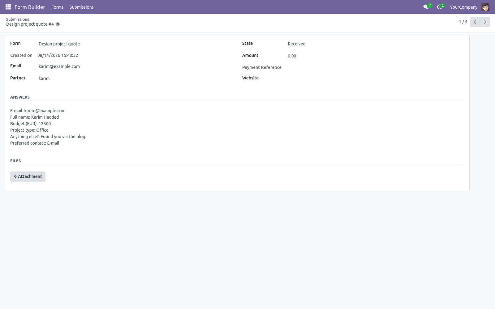 Form submission detail - bambooforge_form_builder