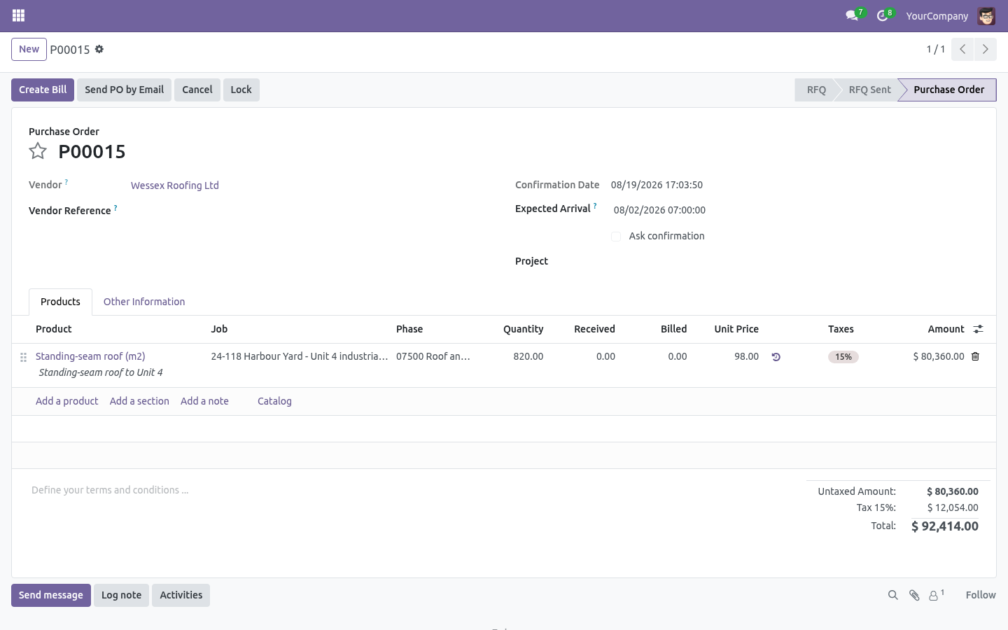 Purchase - bambooforge_job_costing