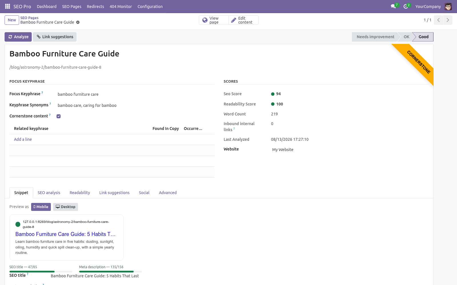 Serp preview - bambooforge_seo_pro