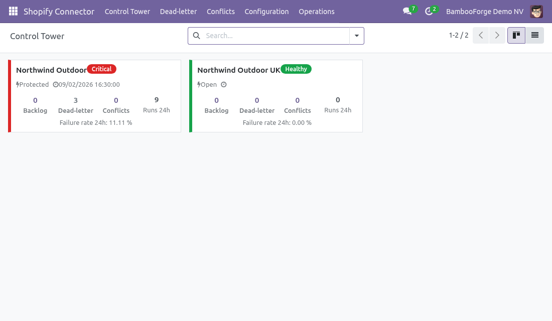 06 control tower - bambooforge_shopify_connector