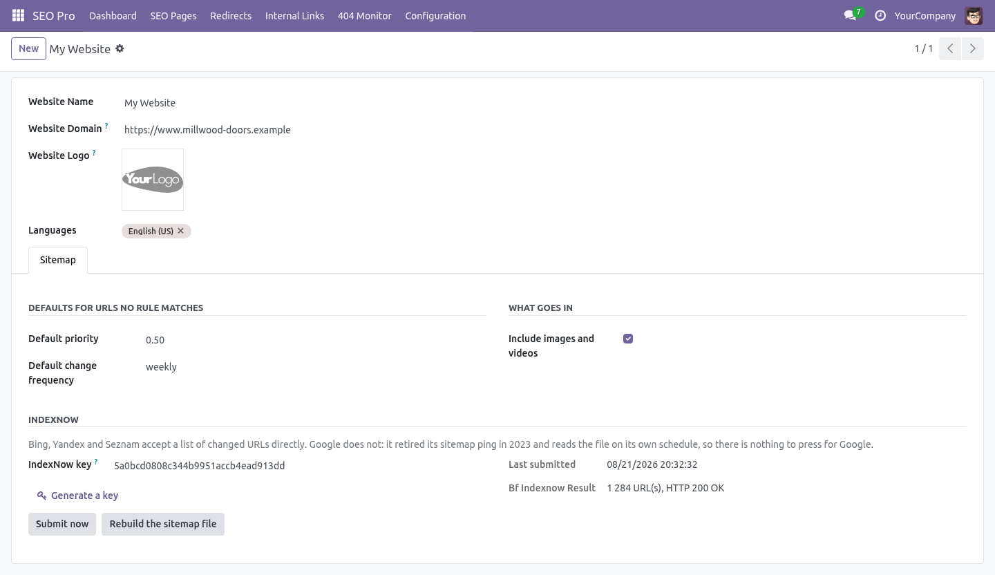 Settings - bambooforge_sitemap_pro