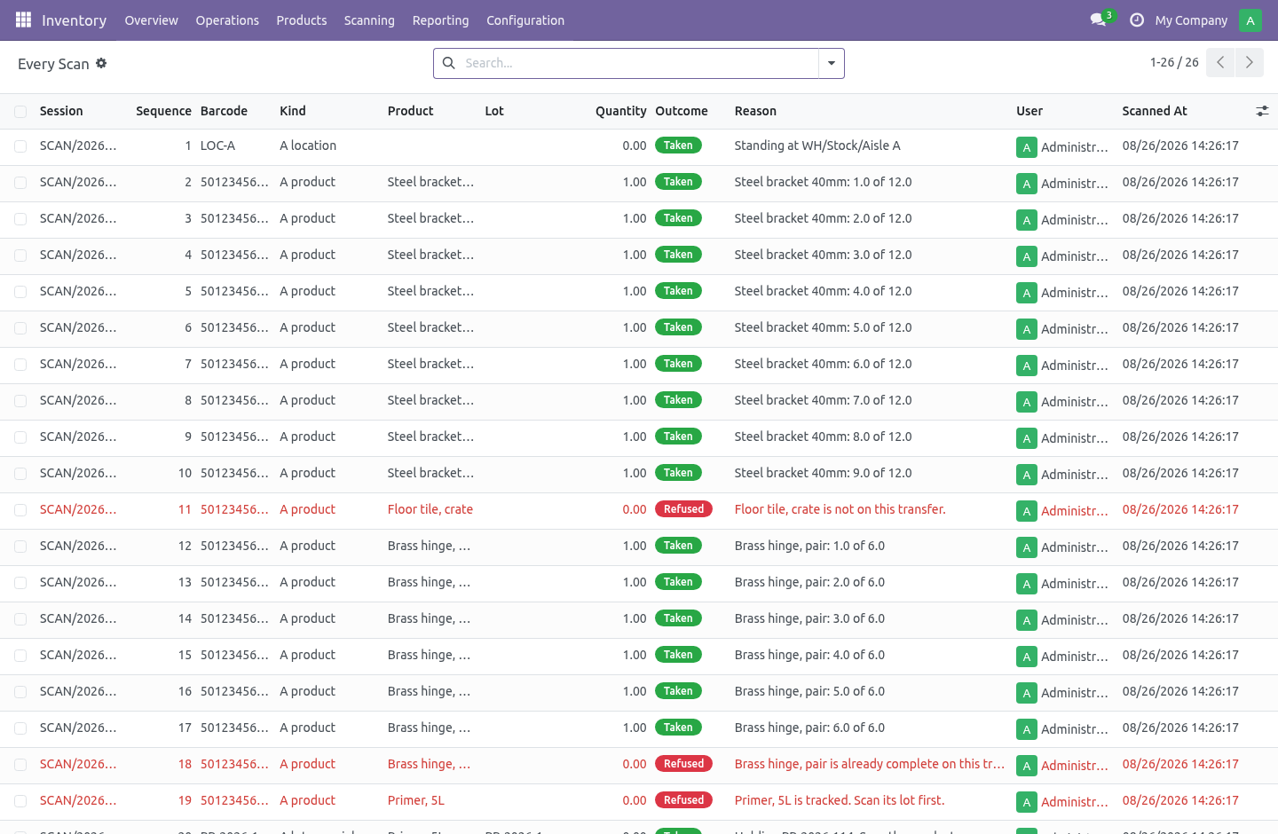 Log - bambooforge_wms_scan