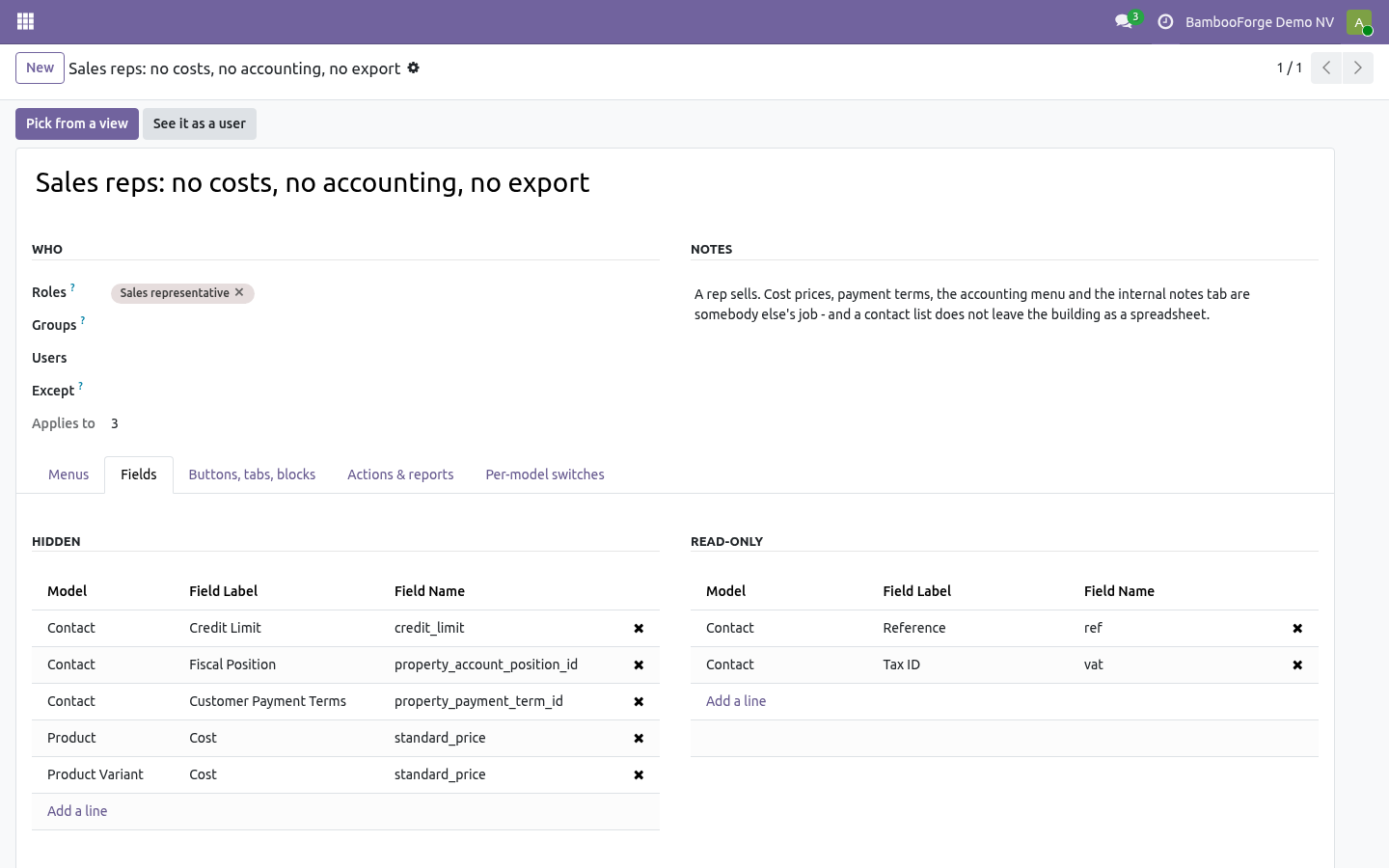 Hide rule - bambooforge_access_manager