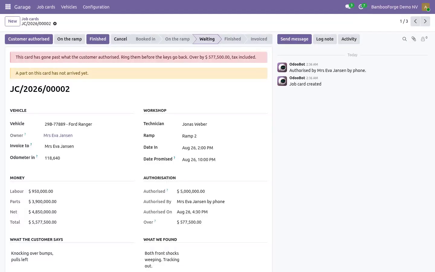 Jobcard - bambooforge_garage