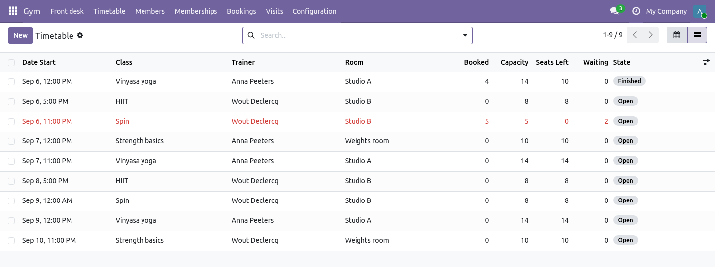 Timetable - bambooforge_gym
