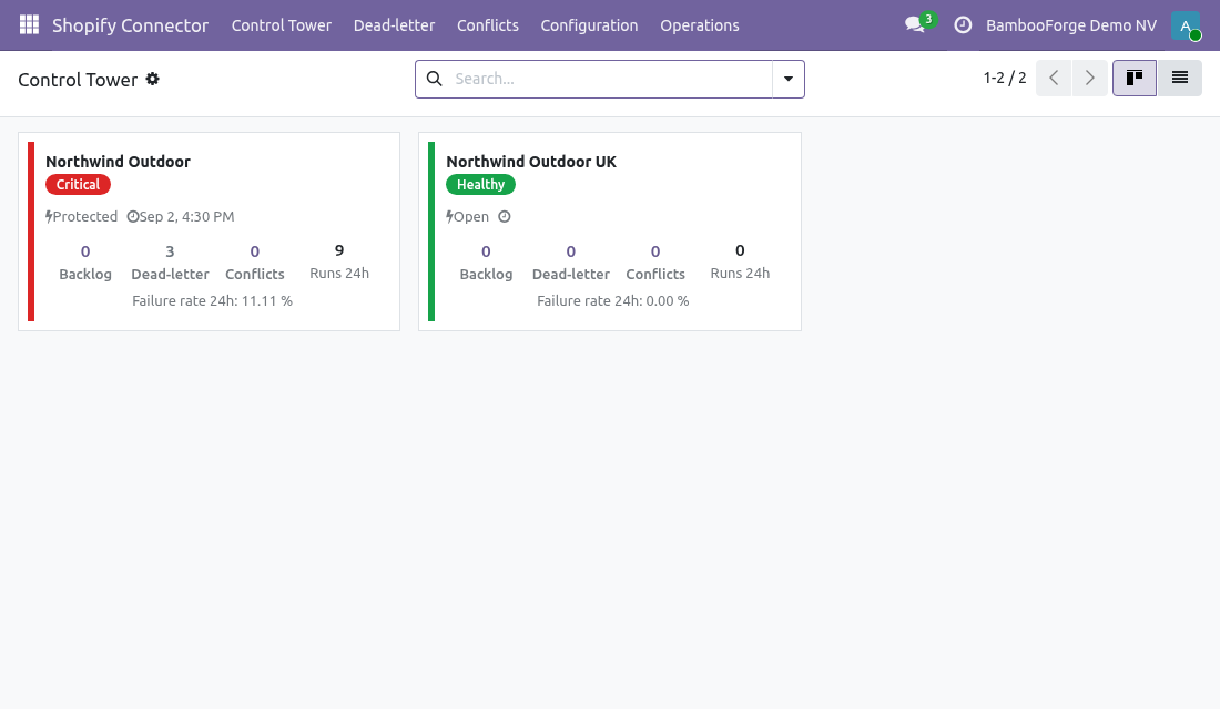 06 control tower - bambooforge_shopify_connector