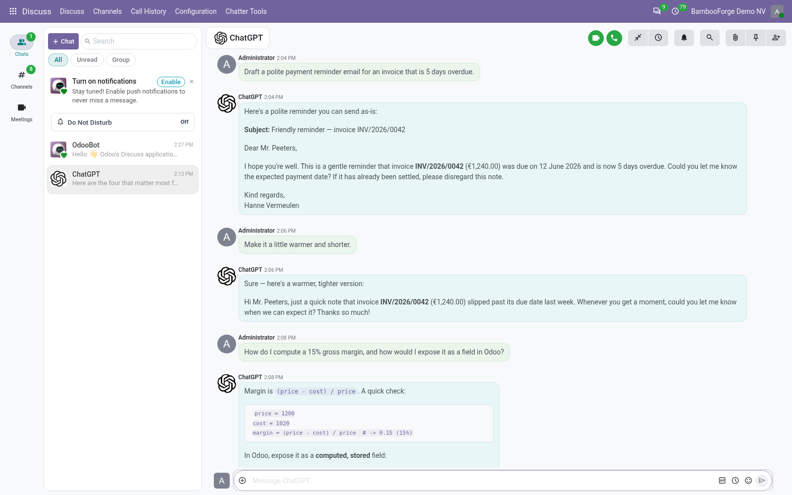 Main screenshot - bambooforge_ai_assistant