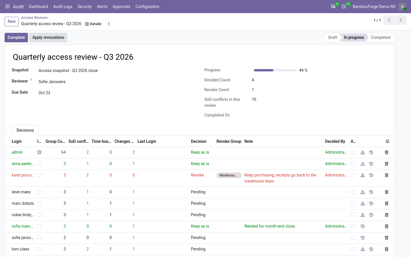 Access review - bambooforge_audit_pro
