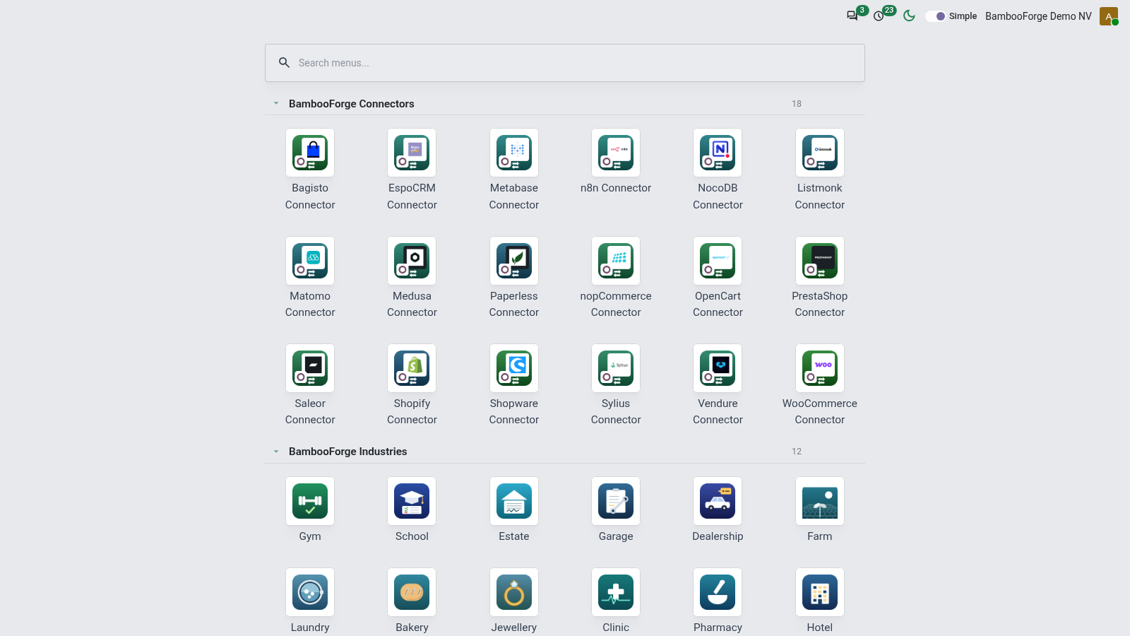Shot apps - bambooforge_backend_theme