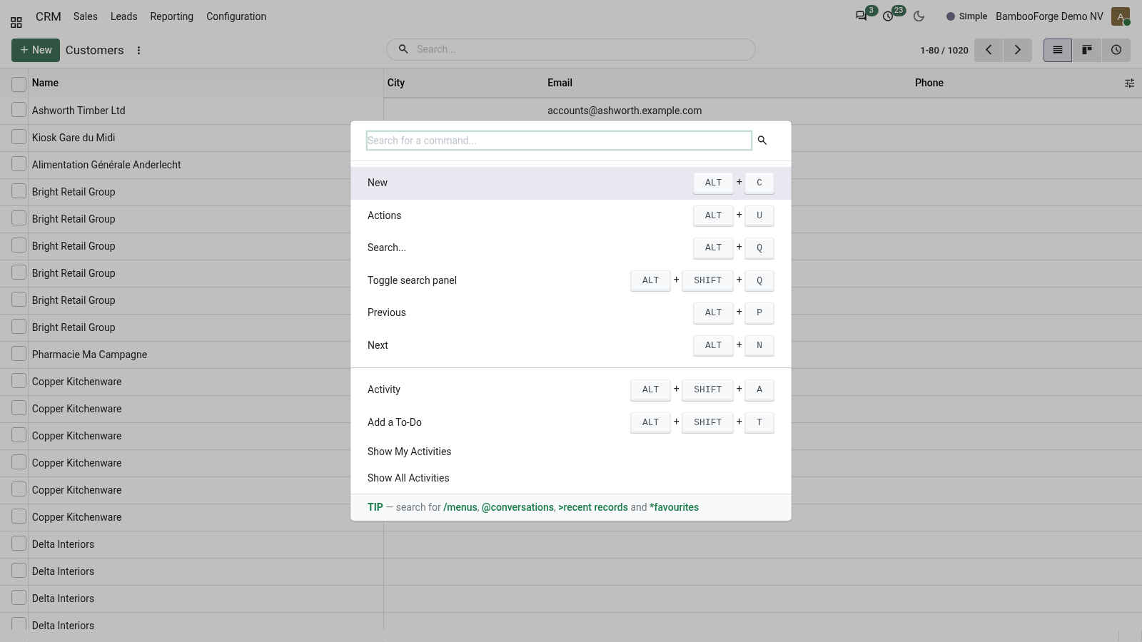 Shot palette - bambooforge_backend_theme