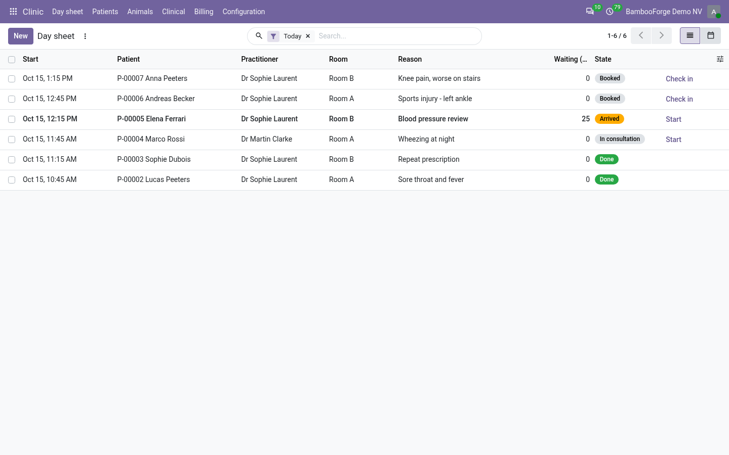 Daysheet - bambooforge_clinic