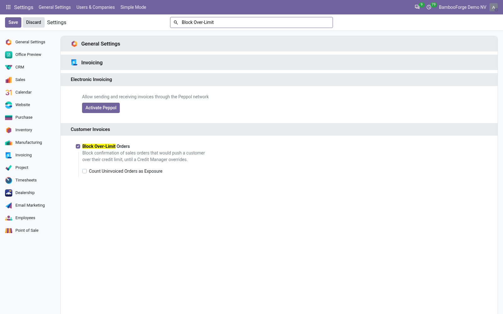 Settings - bambooforge_credit_limit