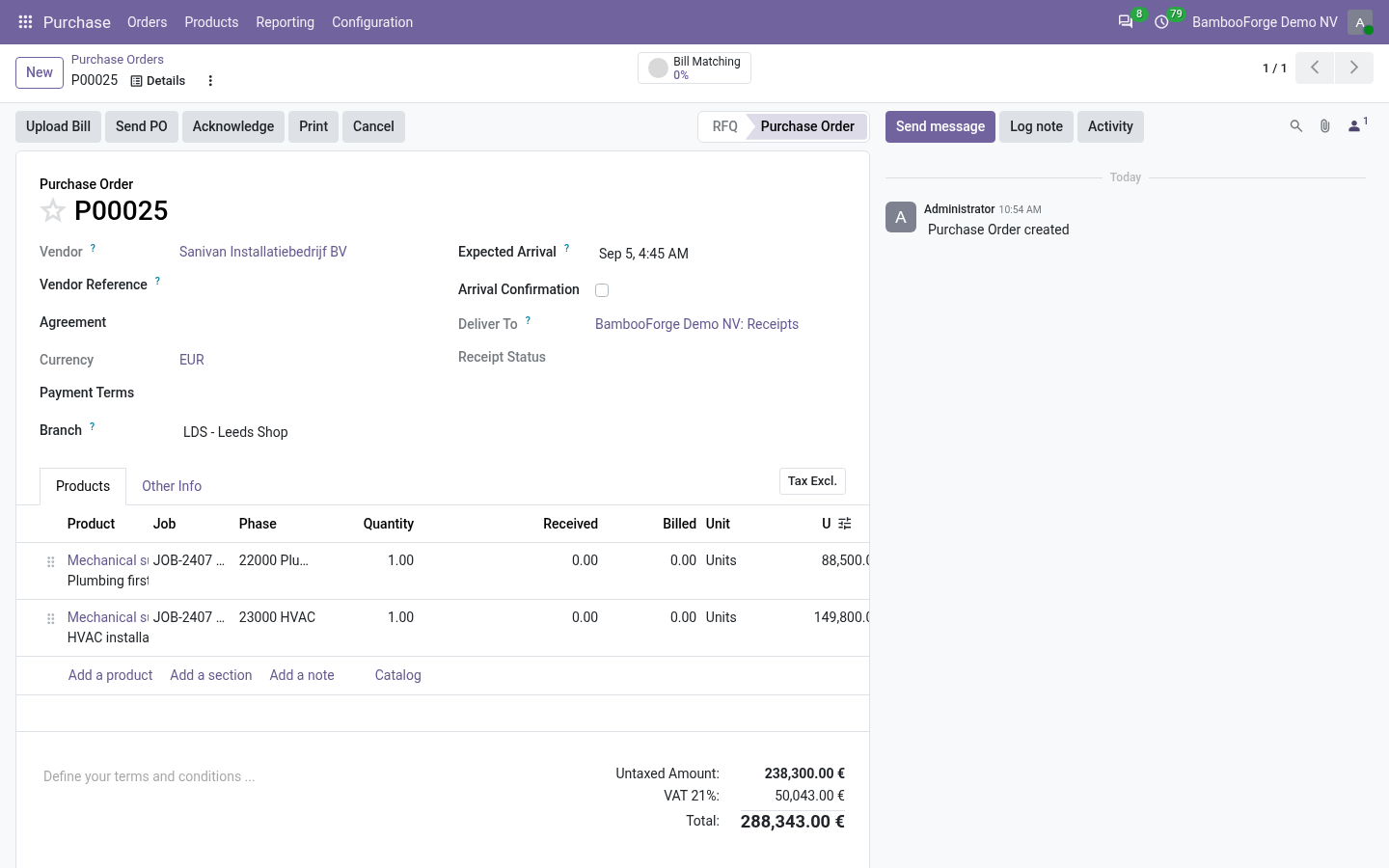 Purchase - bambooforge_job_costing