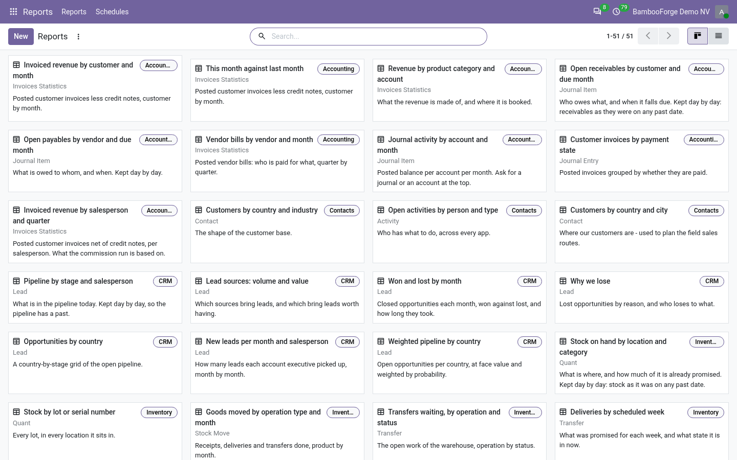 Report gallery - bambooforge_report_builder