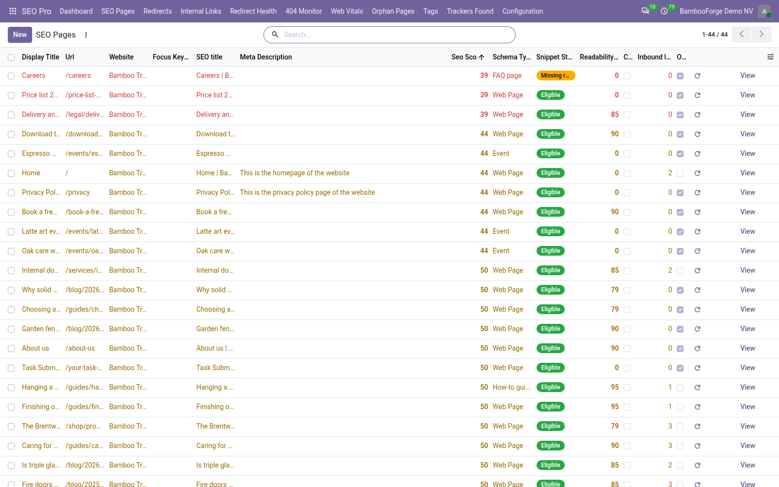 Bulk editor - bambooforge_seo_pro