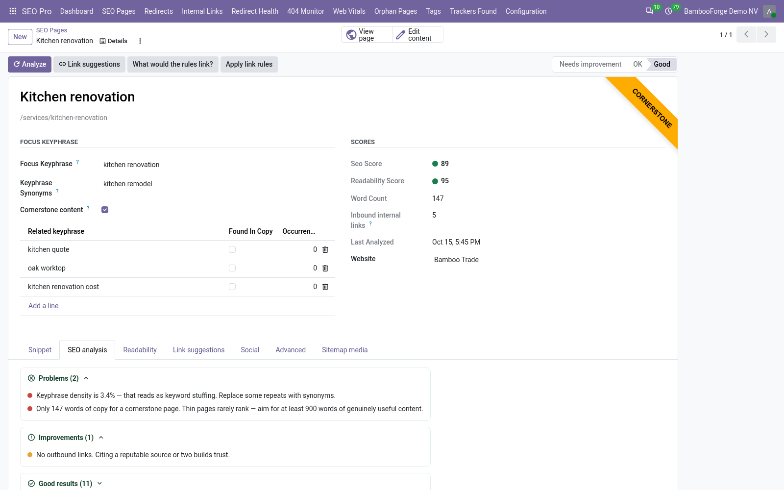 Seo page analysis - bambooforge_seo_pro
