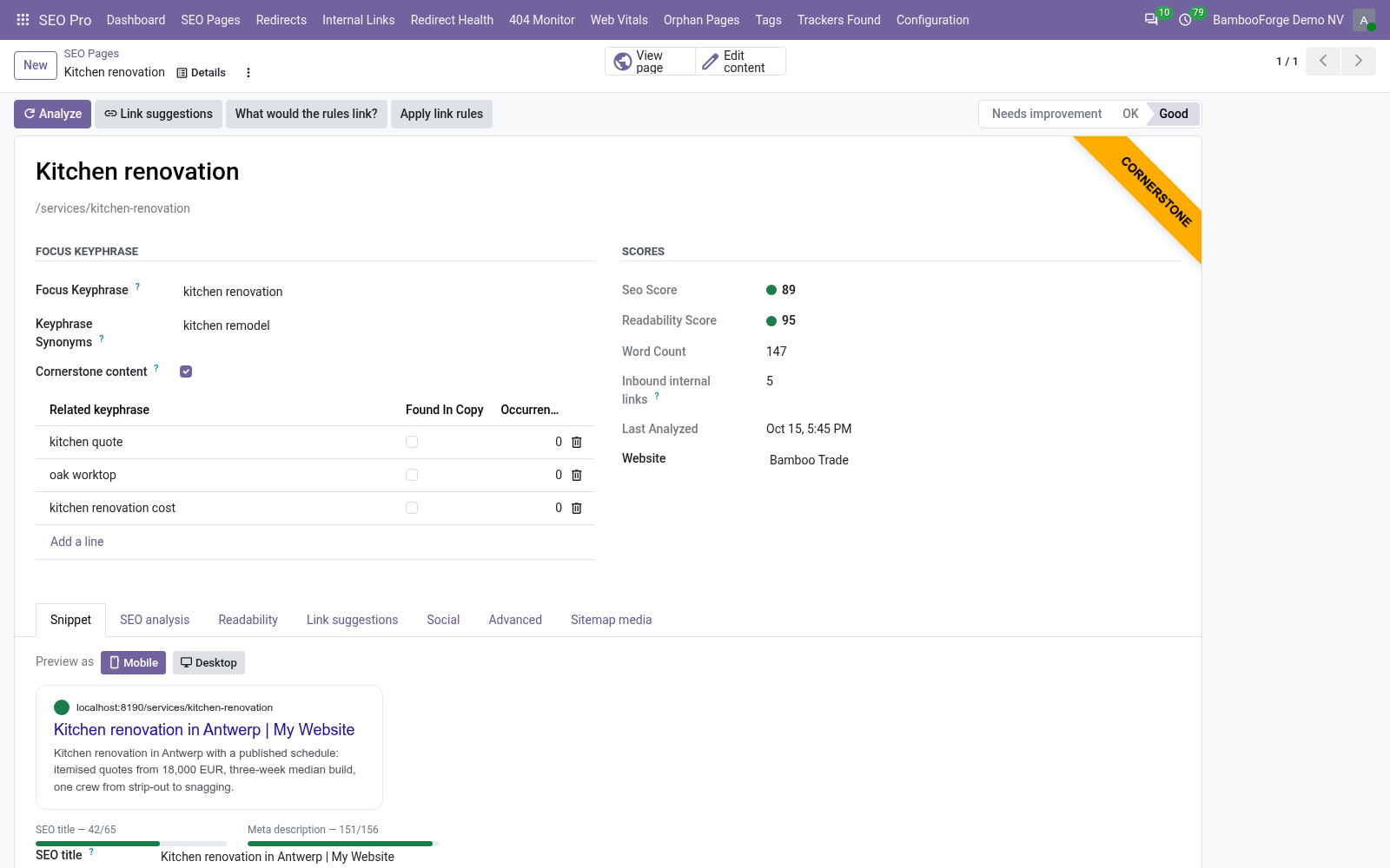 Serp preview - bambooforge_seo_pro