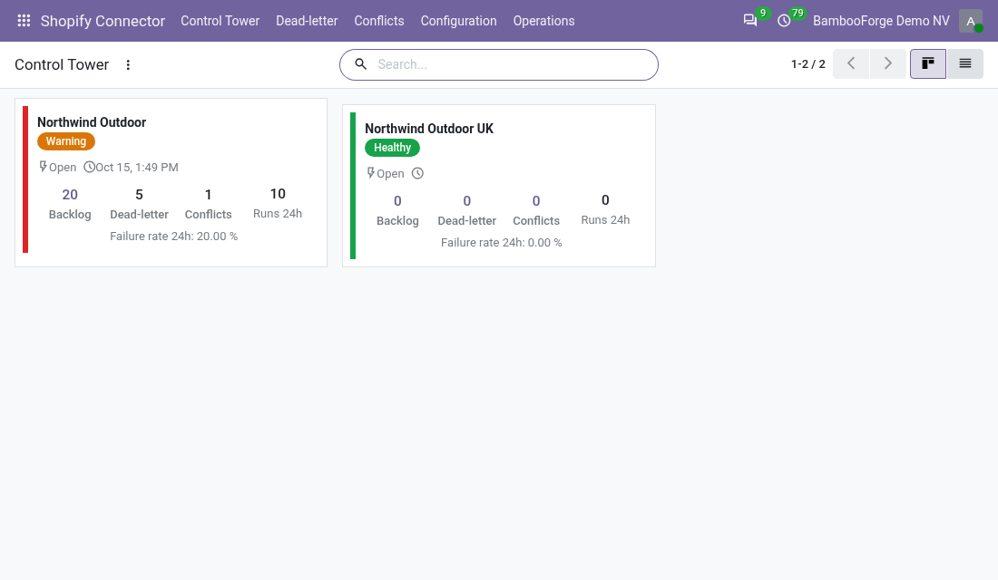 06 control tower - bambooforge_shopify_connector