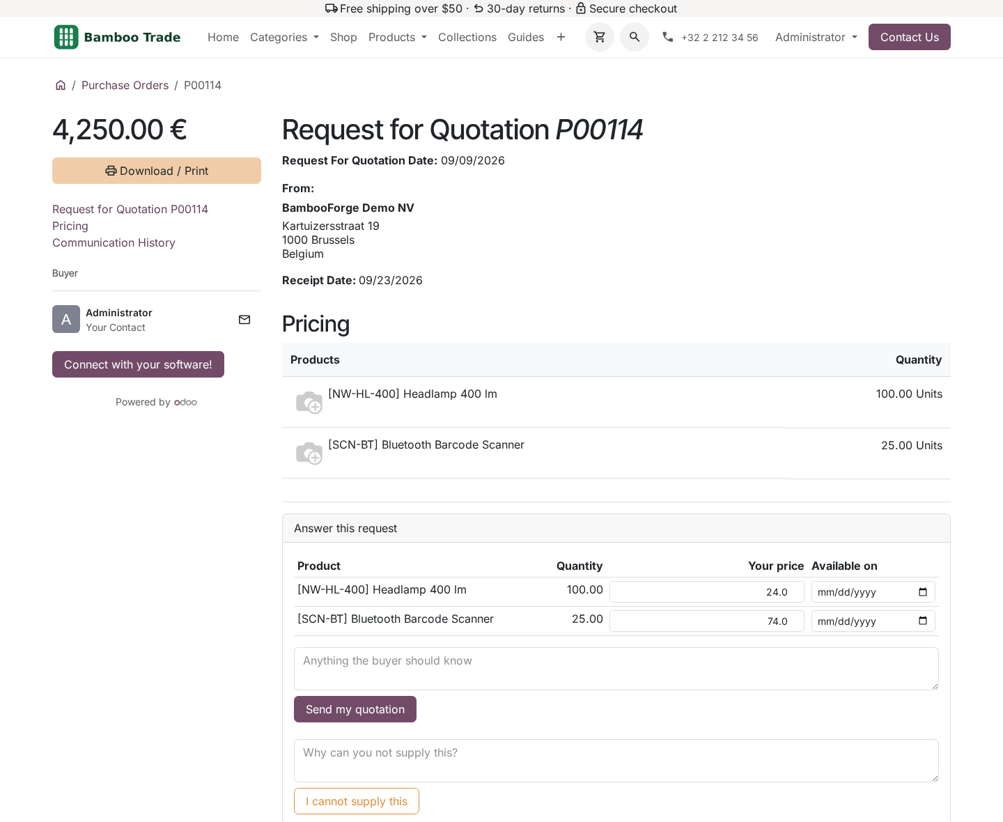 Quote - bambooforge_vendor_portal